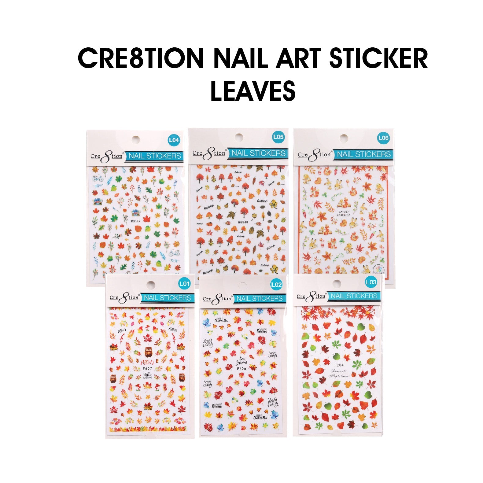 Cre8tion Nail Art Sticker Leaves (11 Styles)