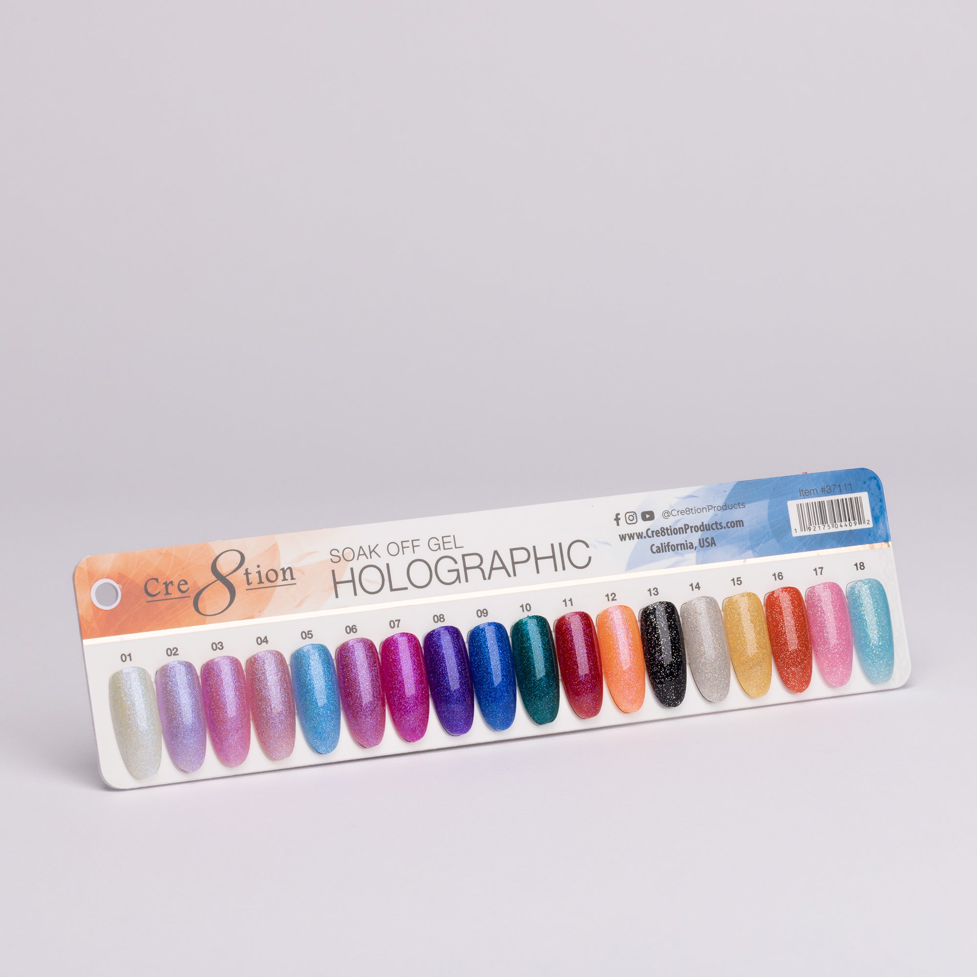 Cre8tion Color Chart - Holographic 18 colors