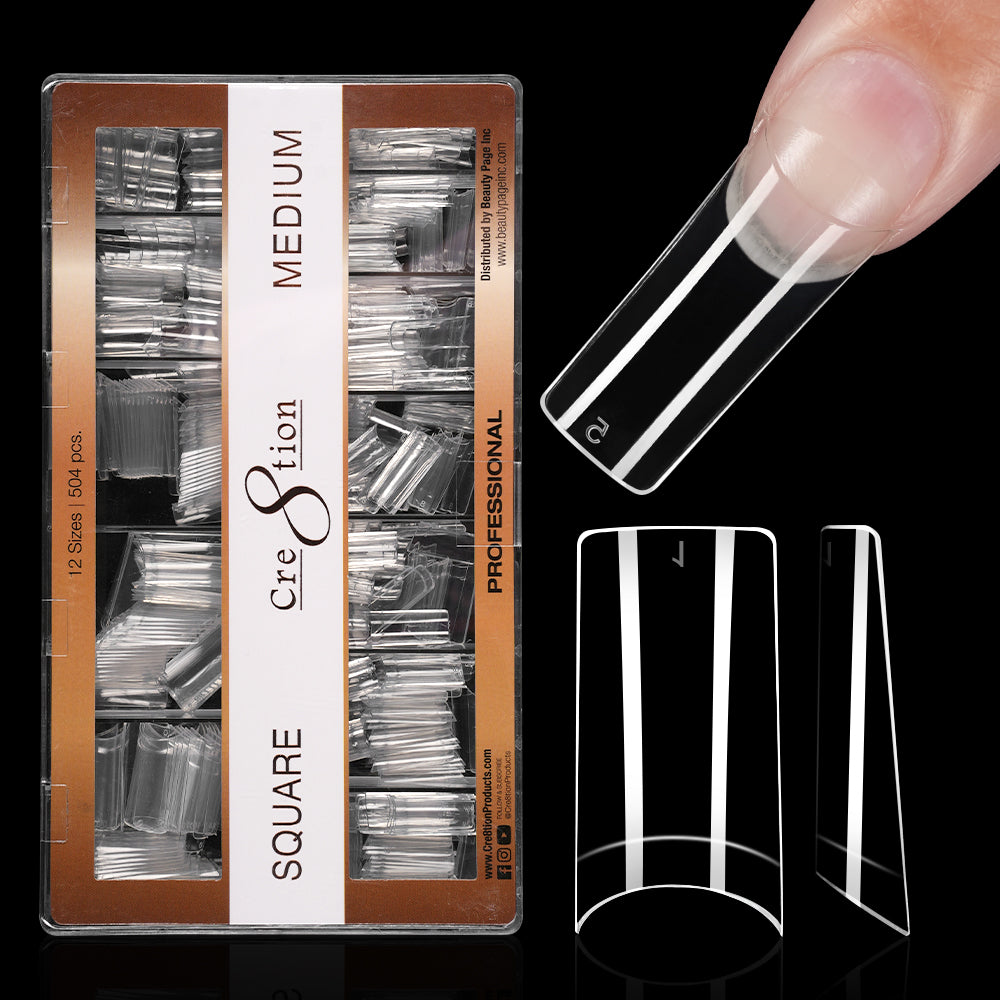 Cre8tion Special Shape Tip Square Clear - Medium