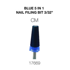 Cre8tion Blue 5 in 1 Nail Filing Bit 3/32"