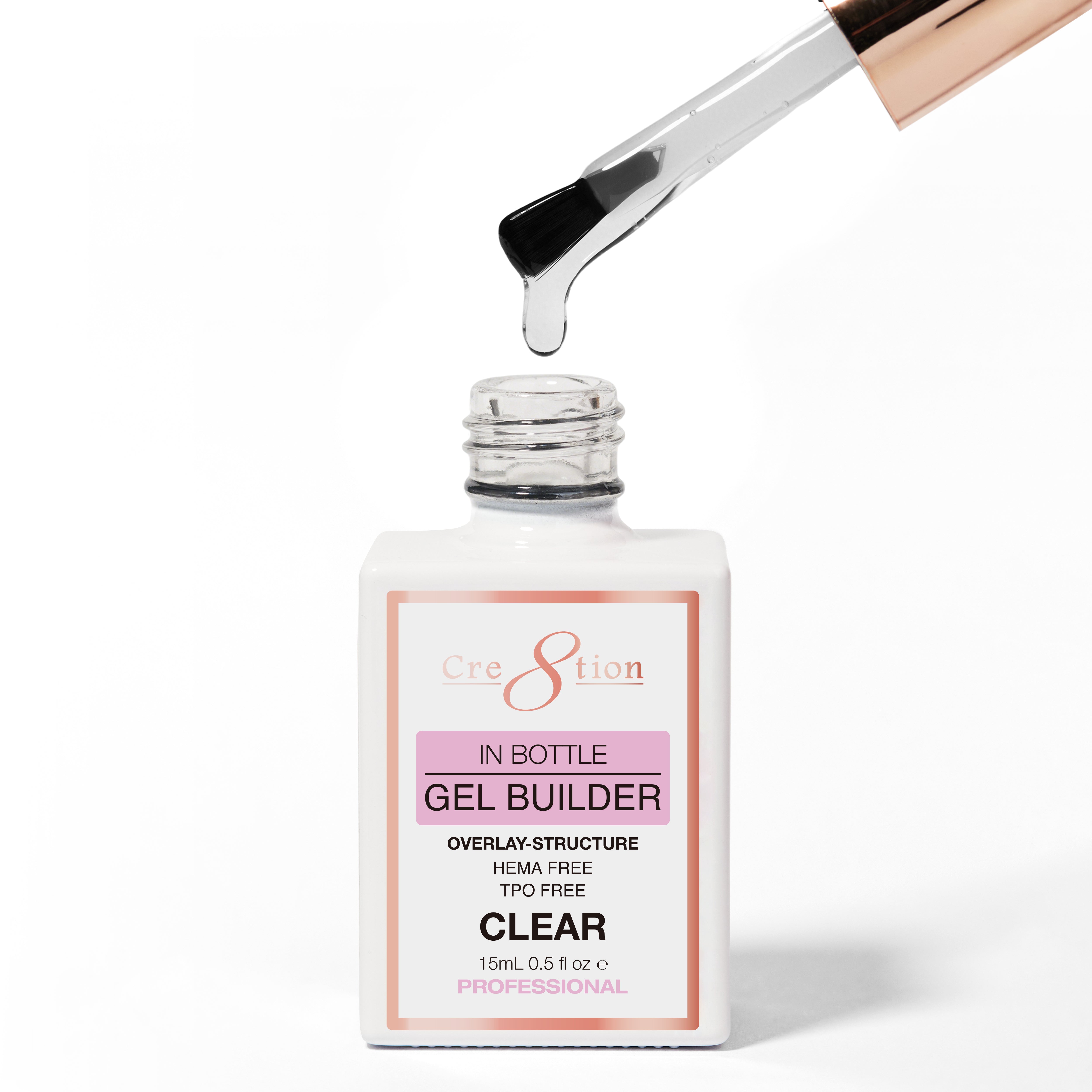 [6 Pack Bonus] Cre8tion Gel Collection - Overlay/ Brush on Builder 0.5oz 01 Clear (Compare - Buy 5 Get 1 Free)