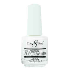 Cre8tion Nail Lacquer SUPER WHITE Air Dry 0.5oz