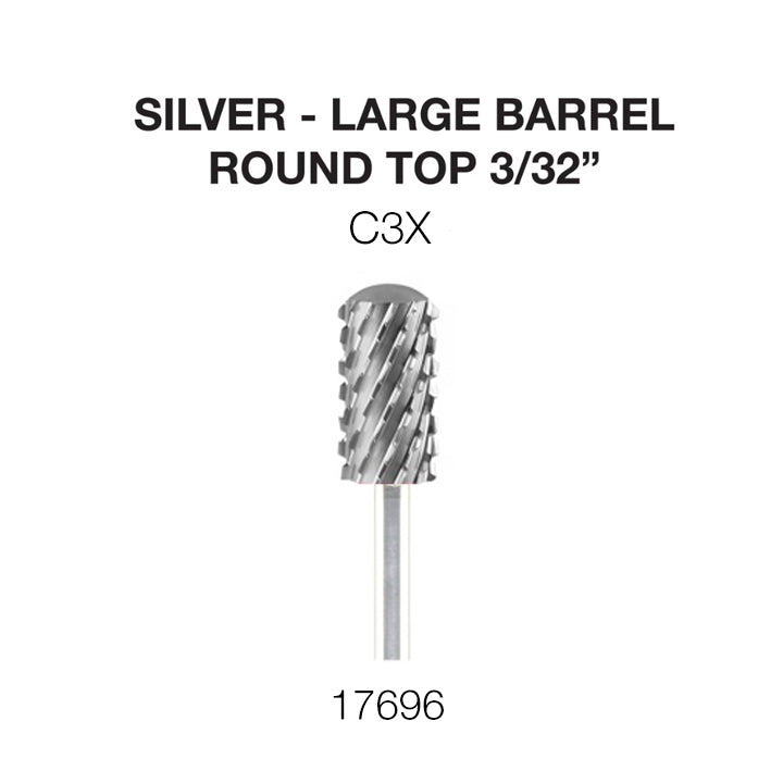 Cre8tion Silver Carbide- Large Barrel-Round Top- 3/32"