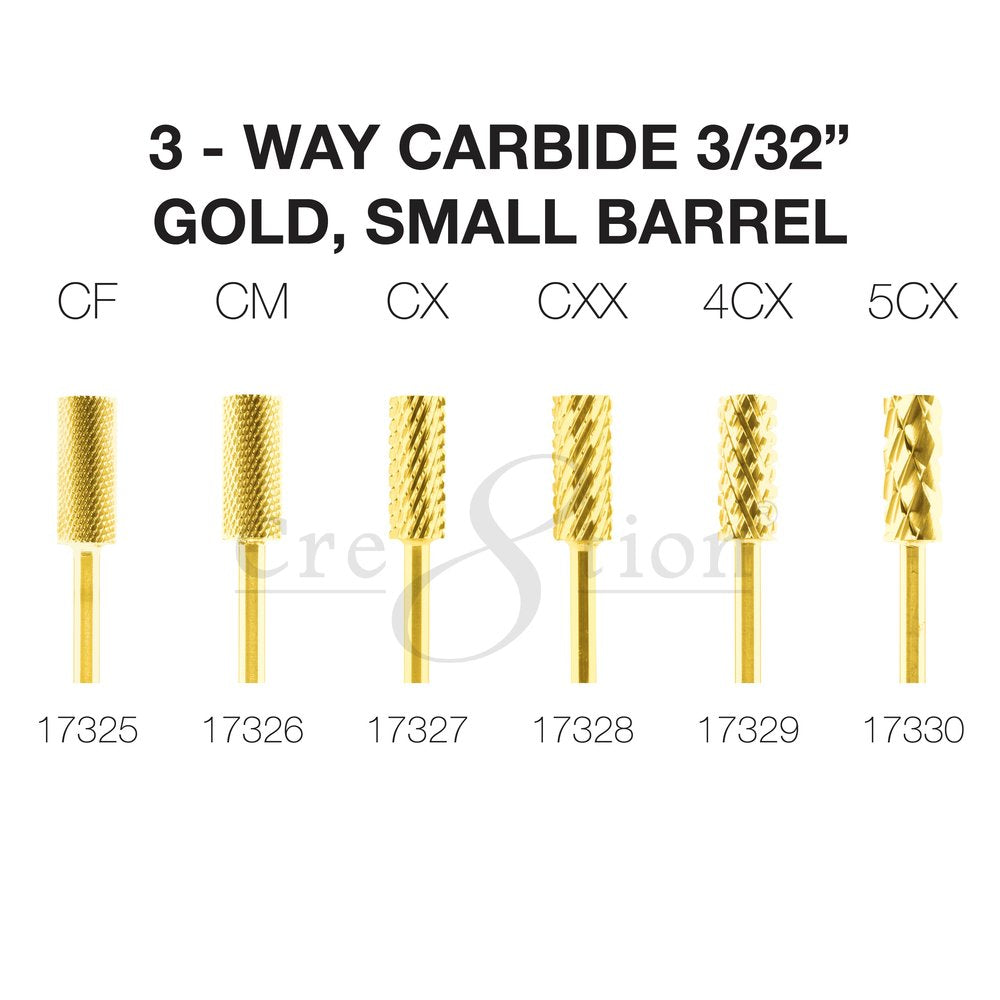 Cre8tion 3-Way Carbide Gold, Small Barrel 3/32"