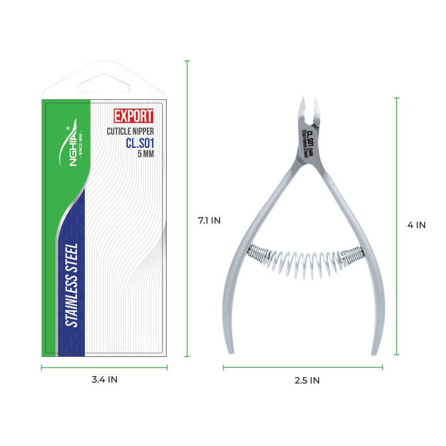 NGHIA EXPORT Professional Cuticle Nipper - CL-S01 (Stainless Steel)