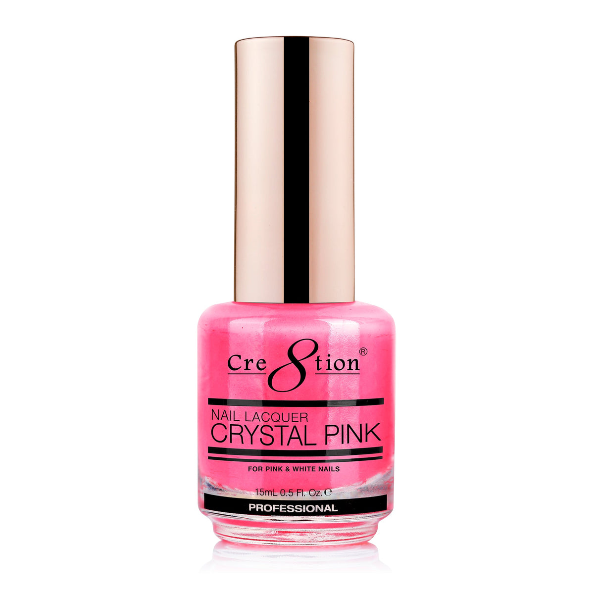 Cre8tion Nail Lacquer CRYSTAL PINK Air Dry 0.5 oz