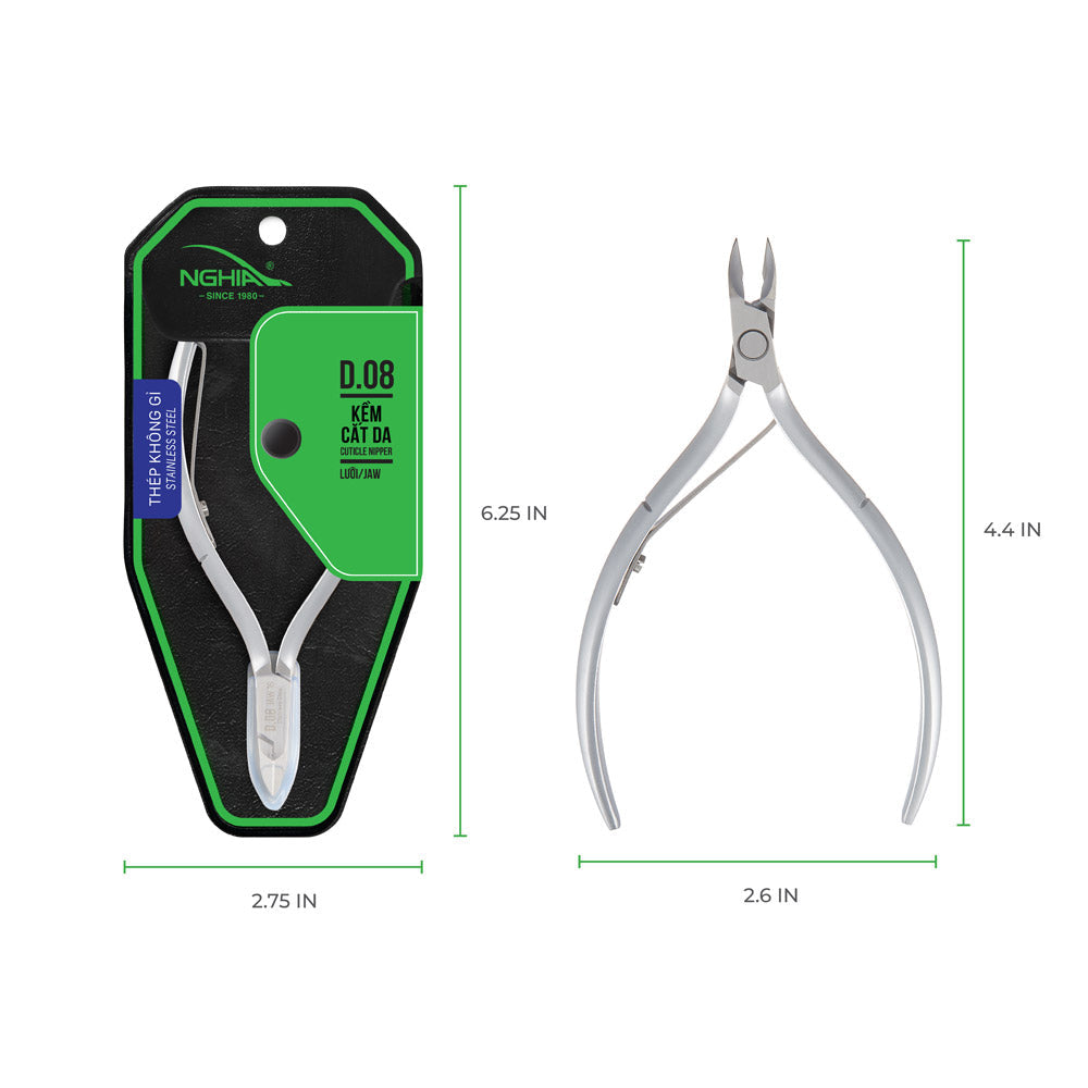 NGHIA Cuticle Nipper - D-08 (Stainless Steel)