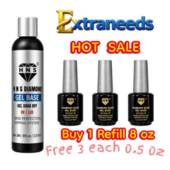HNS DIAMOND GEL BASE REFILL 8OZ BUY 1 FREE 3 EACH O.50Z