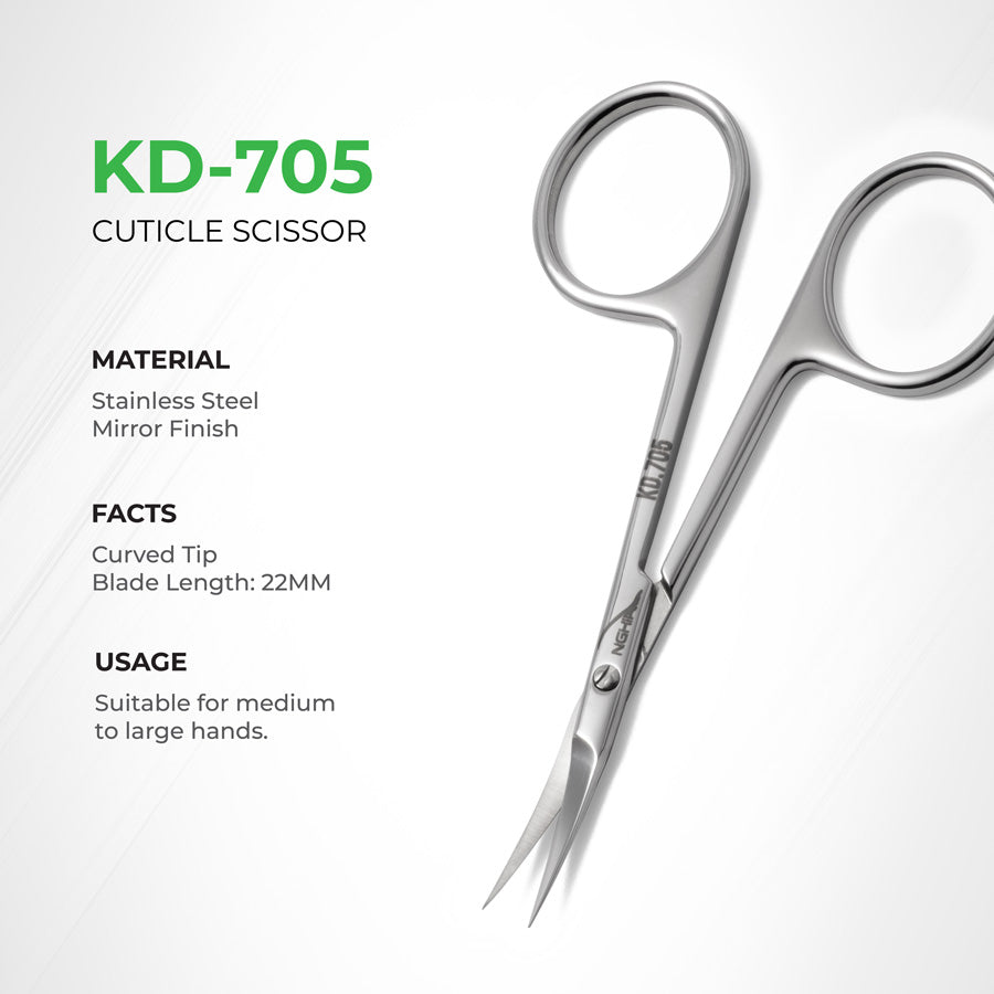 NGHIA EXPORT Cuticle Scissors - KD-705 (Stainless Steel)