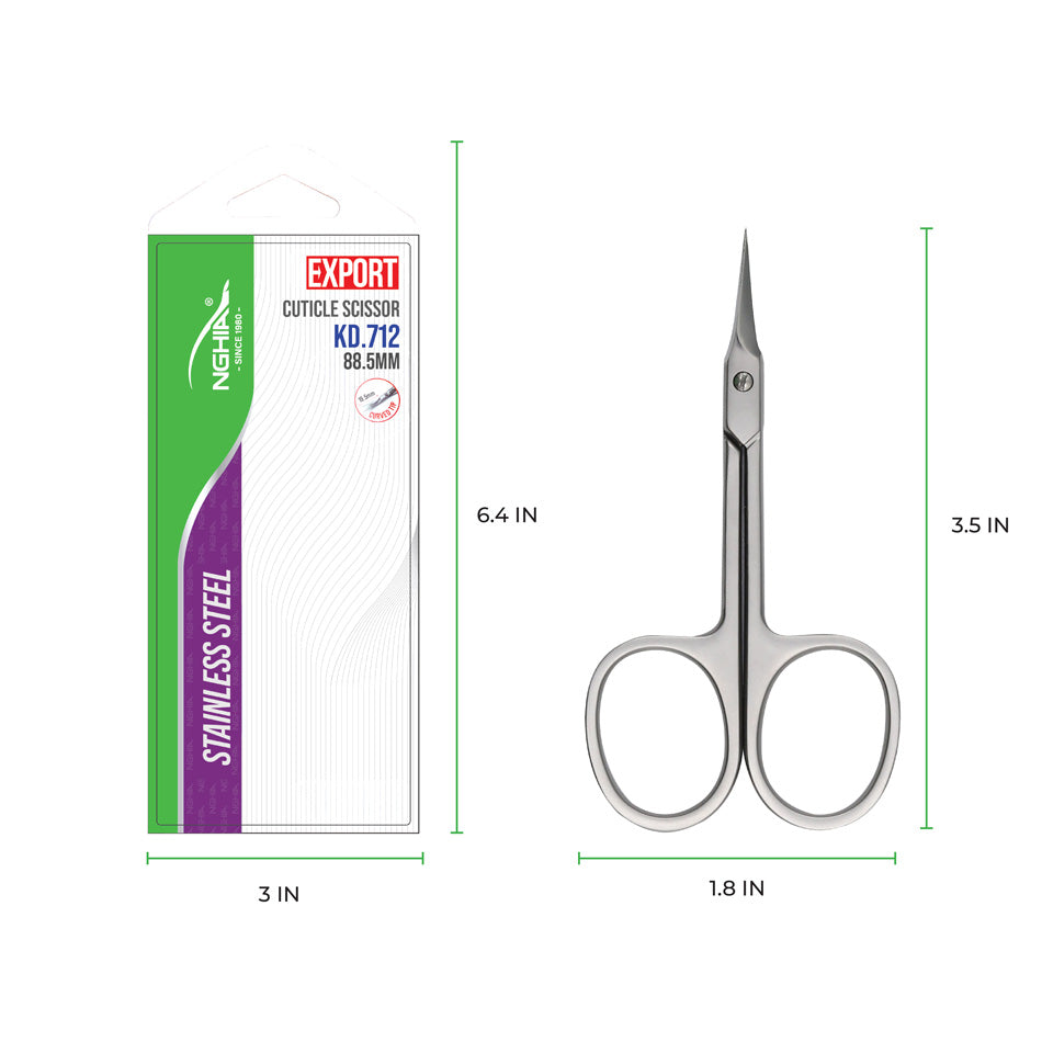 NGHIA EXPORT Cuticle Scissors - KD-712 (Stainless Steel)