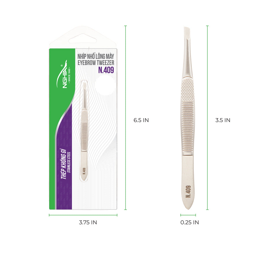 NGHIA Slanted Tweezer - N-409 (Stainless Steel)
