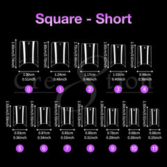 Cre8tion Special Shape Tip Square Clear - Short