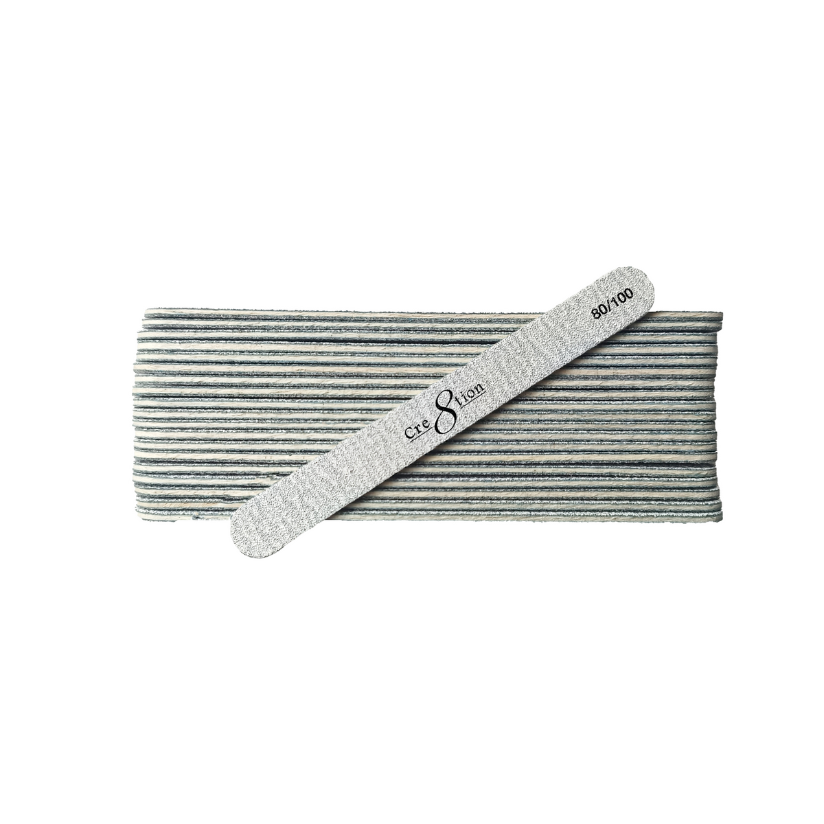 Cre8tion Mini Nail File Wood Center Zebra Grit (50 pcs./pack)