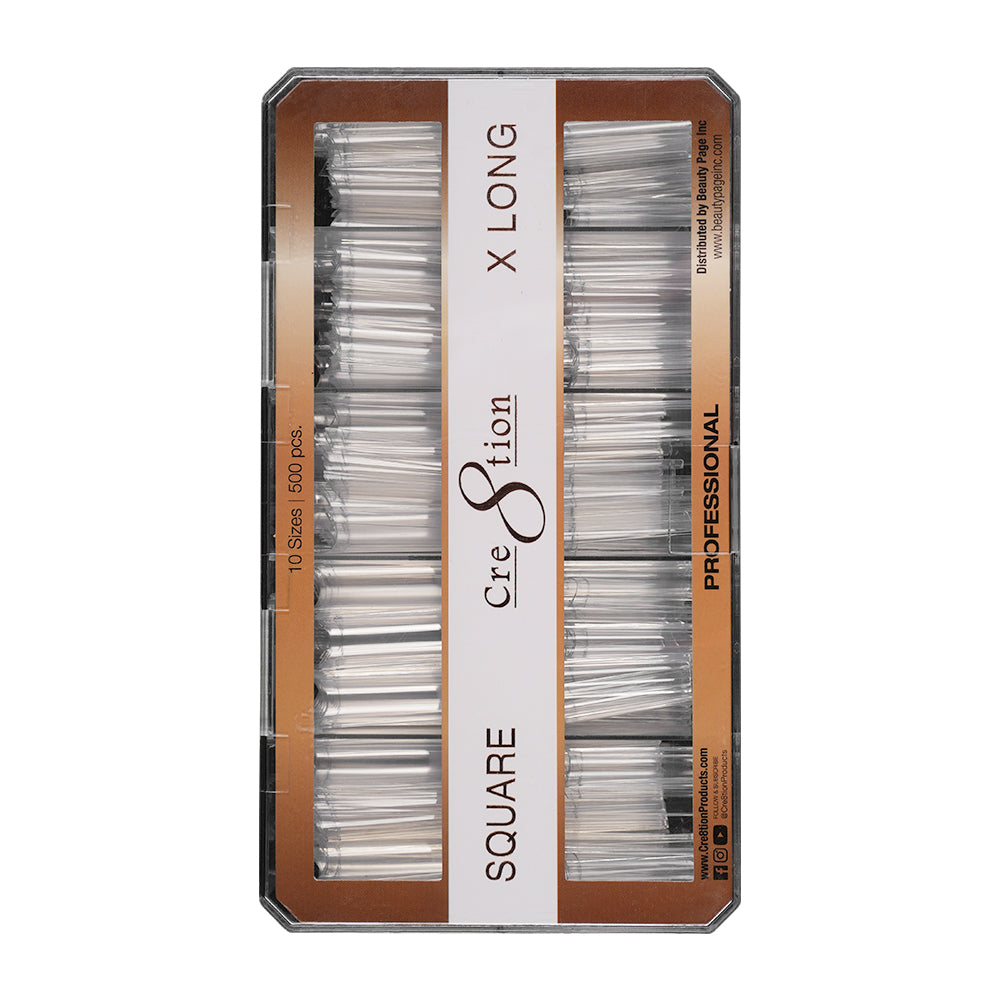 Cre8tion Special Shape Tip Square Clear - Extra Long