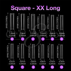 Cre8tion Special Shape Tip Square Clear - Extra Extra Long