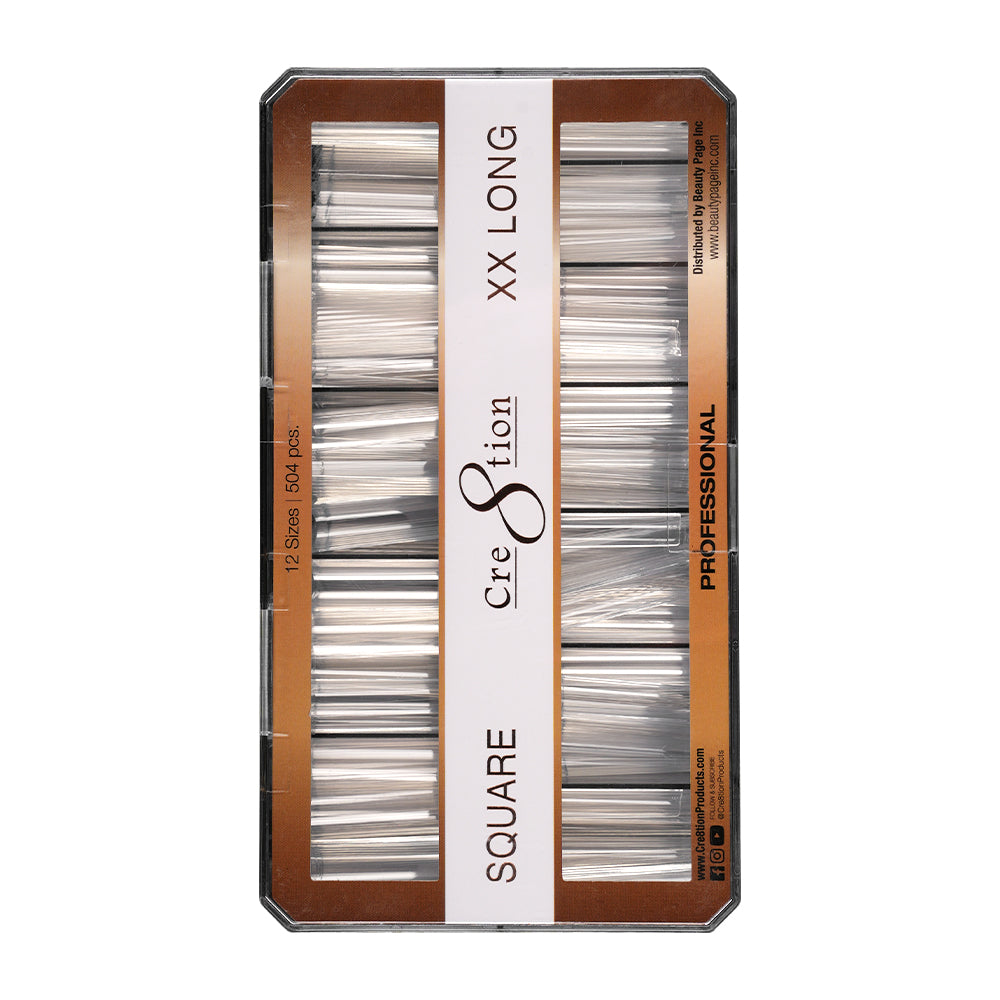 Cre8tion Special Shape Tip Square Clear - Extra Extra Long