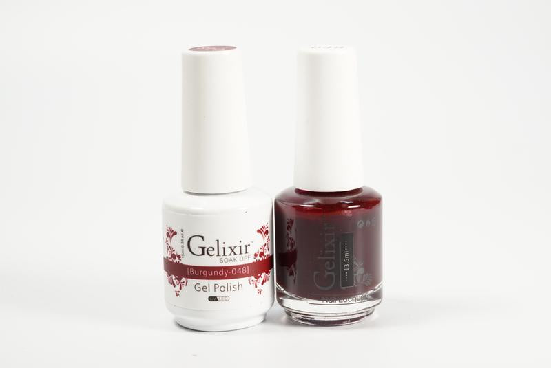 Gelixir Nail Polish Gel & Matching Lacquer Burgundy 1 PK #048