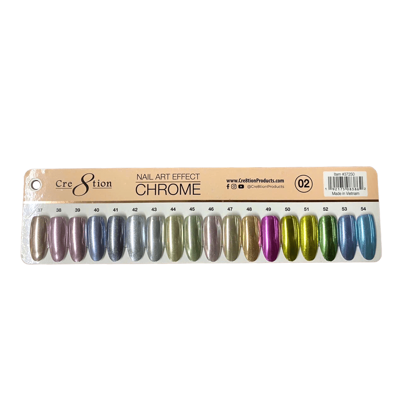 Cre8tion Color Chart - Nail Art Effect Chrome
