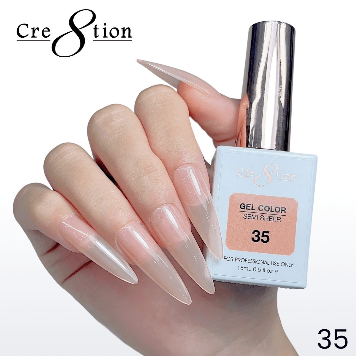 Cre8tion Hema Free Semi-Sheer Collection 0.5oz -  Coral Series