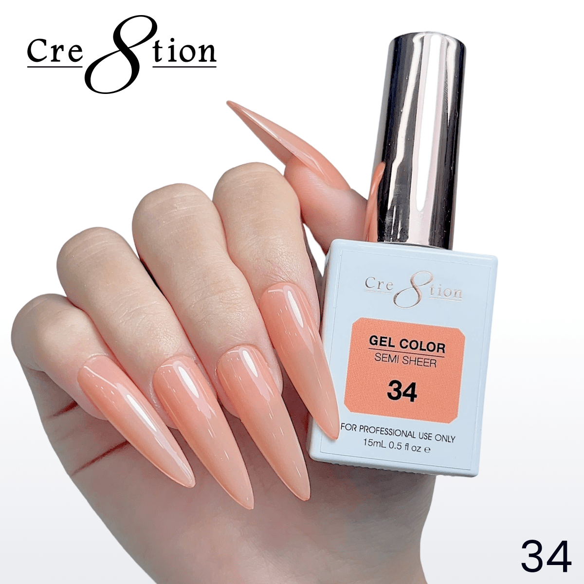 Cre8tion Hema Free Semi-Sheer Collection 0.5oz -  Coral Series