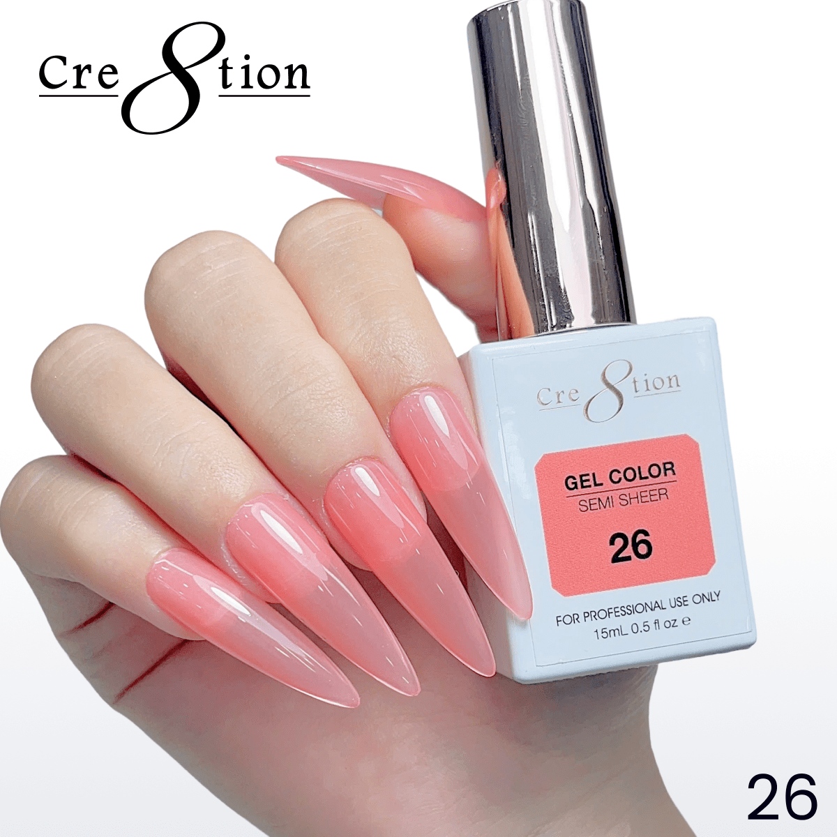 Cre8tion Hema Free Semi-Sheer Collection 0.5oz -  Coral Series