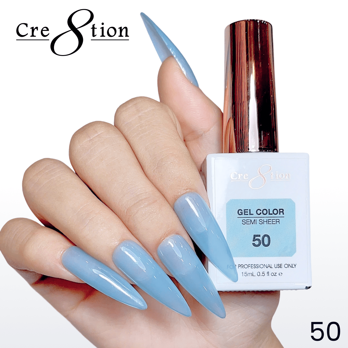 Cre8tion Hema Free Semi-Sheer Collection 0.5oz - Mint Sky Series