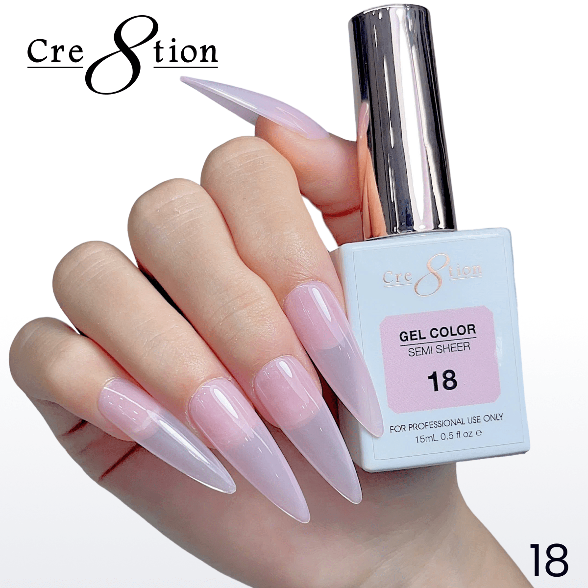 Cre8tion Hema Free Semi-Sheer Collection 0.5oz - Pink Series