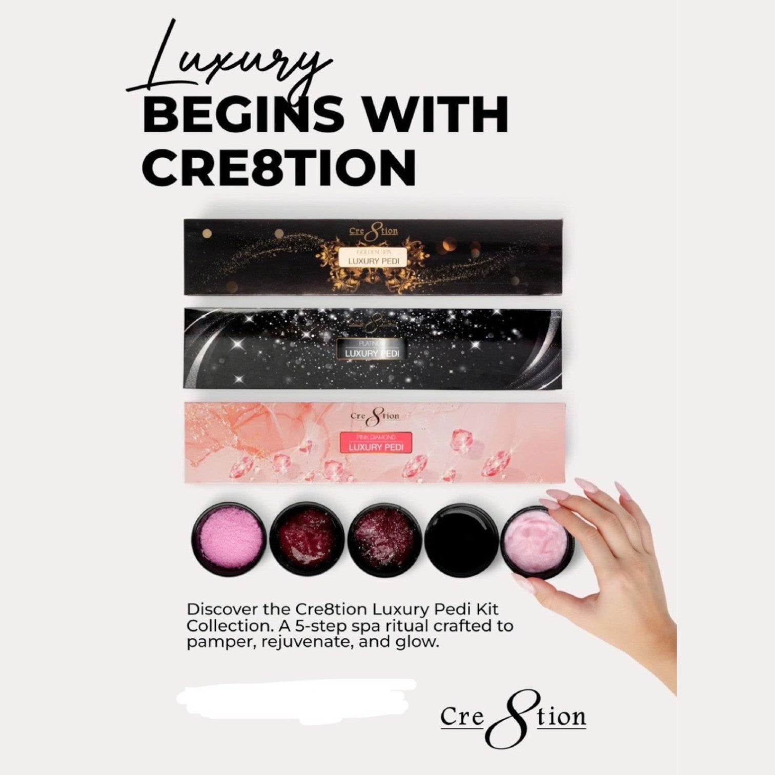 [Bonus Combo] Cre8tion Luxury Pedicure Spa - Pink Diamond & Golden - with 1 Free Platinum