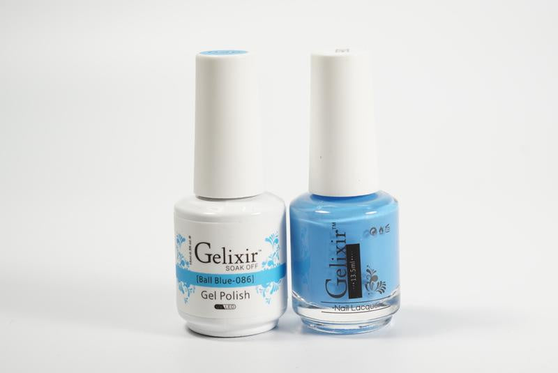 Gelixir Nail Polish Gel & Matching Lacquer Ball Blue 1 PK #086